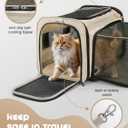 MIDOG Cat Carrier Soft for Small to Medium-Sized Cats,Up to 15 Lbs, TSA Airline Approved Soft Sided Pet Carrier,Collapsible Travel Cat Bag(Beige, 17"L x 11"W x 11"H)