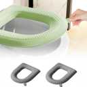 Waterproof Toilet Seat Cushion, 2024 New Toilet Seat Cover Pads, Reusable Waterproof EVA Toilet Seat Cushion, Padded Toilet Seat, Washable Toilet Cover Seat Pad for Home Hotel (Gray 2psc)