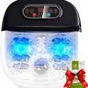 Foot Spa Bath Massager with Heat - and Blue Light Foot Soaking Tub, Epsom Salt, Adjustable Temperature, Bubble and 8 Rollers, Birthday Gift for Mom Dad