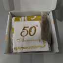 APOWBLS 50th Anniversary Decorations And Supplies Tableware - Golden 50th Wedding Anniversary Decorations Party Supplies, Paper Plate, Napkin, Tablecloth, Fork | Serves 24