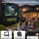 20 Feet Inflatable Movie Screen Outdoor Theater Blow Up Projection Screen with Carry Bag Blower for Front and Rear Projection Home Theater Backyard Pool Fun
