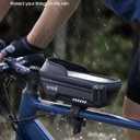 Lamicall Bike Frame Bag Waterproof - [1s Release] [2 in 1] Bike Phone Mount Holder, Bicycle Top Tube Bag, Cycling Pouch with Rain Cover, Bikes Accessories Gifts for Phones Under 7"