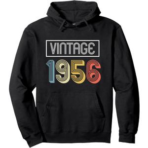 Vintage 1956 Birthday Pullover Hoodie, Medium