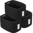Cotton Rope storage Basket Bins 15X10X9.3“ Woven Basket for Organizing Shelves Rectangle Decorative Baskets For storage Clothes Toys Books Towels Square Wicker Nursery basket organizer 3 pack black