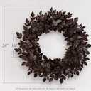 24 Inch Fall Wreath for Front Door, Fall Decor Plum Burgundy Leaves Wreath | Faux Full Autumn Harvest Wreath for Indoor Outdoor, Wall, Window, Mantel, Halloween & Thanksgiving Decor