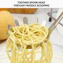 Pleafind Spaghetti Spoon and Spaghetti Tong 2-Piece Set, 13-Inch Non-Stick Spaghetti Fork and 11.4-Inch Kitchen Tong, Easy Storage and Cleanup, Ergonomic Design, stainless steel