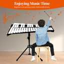 32 Note Glockenspiel Xylophone Bell Kit, Percussion Instruments for Music Teaching with Adjustable Stand, Mallets and Carrying Bag, Professional Xylophone Bell for Adults & Students(black)