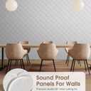 Acoustic Panels Self-Adhesive, 12 Pack Sound Proof Foam Panels for Walls, 12" X 12" X 0.4" High Density Soundproof Wall Panels for Door, Ceiling, Home Office White