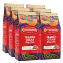 Community Coffee Mardi Gras King Cake Flavored 12 Ounces, Medium Roast Ground Coffee, 12 Ounce Bag (Pack of 6)