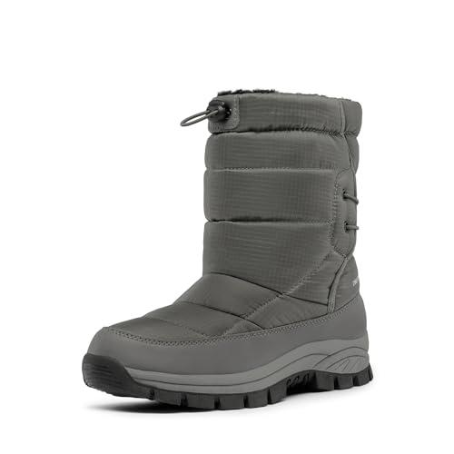 DREAM PAIRS Women's Winter Snow Boots Waterproof Lightweight Warm Fashion Janara Mid Calf Boot,Size 10,Grey