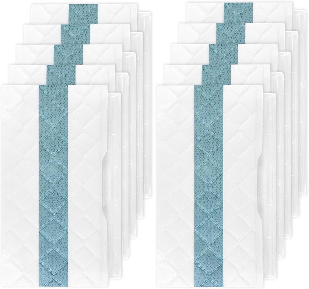 VACMOP Disposable Hard Floor Mop Pad Refills, Compatible with VM252 & VM180, No-Touch Disposal, for All Sealed Floors  Stone, Hardwood, Laminate & Tile, 10 Count Total, Model: VMP32.