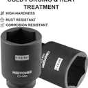 MAXPOWER 3/4 Inch Drive 1-13/16 Inch Deep Impact Socket, Made with Heat-Treated Chrome Molybdenum Alloy Steel, 6-Point Design, SAE