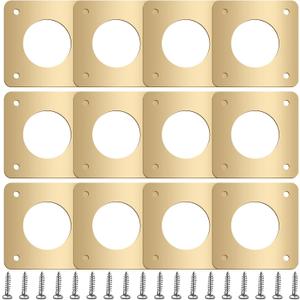 Hotop 12 Pcs 1 1/8 Inch Opening Bluebird Metal House Hole Guard Portal Bird House Protect Bird Room Guard Copper Portal with Opening for Eastern Bluebird Rooms Sparrow Houses(Gold)