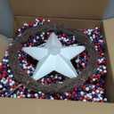 Seasons 22 Inch Patriotic Wreath, 4th of July Wreath for Front Door with Stars and Berries, Red White and Blue Wall Decor