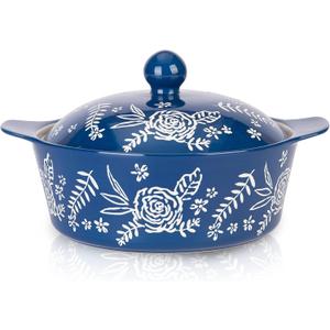 Wisenvoy Casserole Dish With Lid Casserole Dishes For Oven Baking Dishes For Oven Ceramic Baking Dish (Blue)