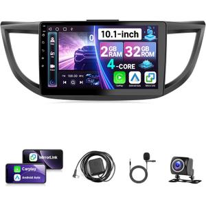 10.1" Android Car Stereo for Honda CRV 2012 2013 2014 2015 2016 Radio with Wireless CarPlay Android Auto, 2+32GB Touch Screen for Honda CR-V with GPS/5G WiFi/5.1BT/FM/SWC/MIC/Backup Camera + CANBUS