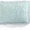 Beatrice Home Fashions Medallion Chenille Bedspread, King Sham, Blue