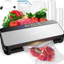 Vacuum Sealer Machine, Food Sealer Vaccum Sealers for Food 80KPA Automatic 8-IN-1 Sealing Dry/Moist Mode with Build-in Cutter&Storage, Digital Countdown, Air Suction Hose, 2 Roll-Bags, 11 Vacuum Bags
