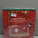 Christmas Ornament Storage Box Christmas Ornament Storage Organizer with Adjustable Divider 128 Ornaments 600D Oxford Fabric Christmas Storage Containers Holiday Ornament Storage Box (Red)