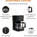 Amazon Basics 5 Cup Drip Coffee Maker with Glass Coffee Pot (0.8 Qt), Auto Shut-off, Auto Pause, Removable Filter Basket, Matte Black