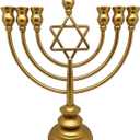Hanukkah MenorahMenorah 7 Branch Candle Holder, Fits Most Standard Hanukkah Candles,Rustic Gold Finish