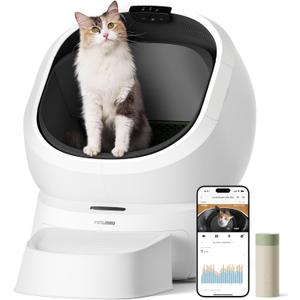 PETLIBRO Luma Automatic Cat Litter Box AI-Camera Waste Analysis, Auto Odor-Control Self Cleaning Cat Litter Box with Multi-Cats Recognition, Smart App Usage Tracking, Safety Sensors and Large Open Top (White)