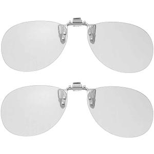 MECCANIXITY 2 Pcs Polarized Clip-on 3D Glasses, Passive Circular 3D Viewing Glasses Frames for RealD/Image Maximum Movies Theater Games TV Photo Projector (Metal Clip)