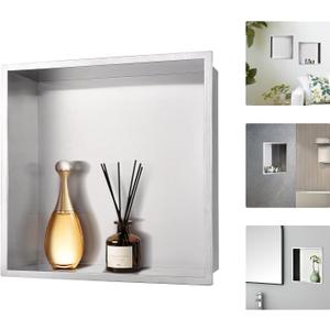 Shower Niche Wall-Inserted: Stainless Steel Recessed Niche No Tile Needed Waterproof for Shower Wall - Bathroom, Kitchen, Living Room - Square Storage Brushed Nickel