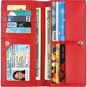 Lavemi Ultra Slim Thin Leather Women Wallet RFID Blocking Credit Card Holder Bifold Long Ladies Billfold