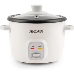 Aroma Housewares 4-Cups (Cooked) / 1Qt. Rice & Grain Cooker (ARC-302NG), White