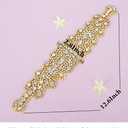 Pardecor 2025 Crystal Beaded Parties Focus Rhinestone Belts For Women Wedding Dress Belt Party Dinner Dresses Matching (Gold)