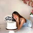 2 x It's Giving 21 Cake Topper, Bruh I'm 21, Legal AF, Death to My Teen, Funny 21st Birthday Party Decorations Supplies for Men Women, Black Glitter