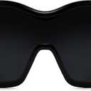 Oversized Trendy Wrap Around Sunglasses for Women Men - Cool Concert shades 2000s Retro Round Big Shield Glasses (Black)