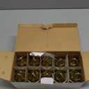 Mini Lantern with Flickering LED Candles Set of 10, Hewory Gold Vintage Decorative Hanging Candle Lanterns for Halloween, Christmas, Wedding Decorations, Party, Table Centerpiece, Battery Included