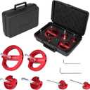 6-Pcs PVC Pipe Reamer Set with 2 Carbide Square Cutting Blades Sizes: , 3/4, 1, 1-1/2, 2, 3, 4 Aluminum Cutting Head For PVC, CPVC, or ABS Piping (Red)