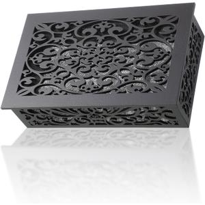Saillong Doorbell Chime Cover Box Only, Wooden Doorbell Chime Box, Decorative Cover Enclosure for Indoor Outdoor, with Extra Self Adhesive Tape, Easy to Install for Home(Dark Gray)