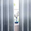 Central Park Ombre Pinch Pleat Curtain Panels Rayon Blend Textured Semi Sheer Window Treatment Drape with Backtab for Living Room Bedroom, Cream White to Indigo Blue, 40" Wx63 L, 2 Panels
