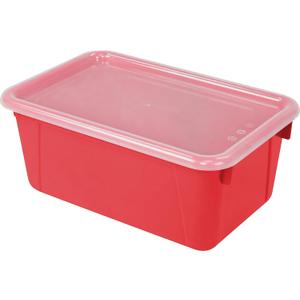 Storex Cubby Bins with Clear Lids, 12.25" x 7.75" x 5.13", Red, Pack of 1 Storex Cubby Bins with Clear Lids, 12.25" x 7.75" x 5.13", Red, Pack of 1