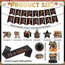 Vintage 70th Birthday Decorations - 14 Pcs Back in 1956 Retro Sunset Party Banner Centerpieces Cake Topper Sash Hanging Swirls Paper Fans Set Cheers Happy Bday Decor Supplies for Men Women