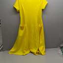 Womens Elegant Casual Short Sleeve Midi Dress Plus Size A Line Work Party Fit and Flare Dress with Pockets (02yellow, Large)