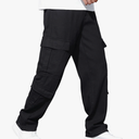 Baggy Denim Cargo Pants for Men with Pockets Mid Weight Wide Leg Hip Hop Skater Jeans Streetwear XL
