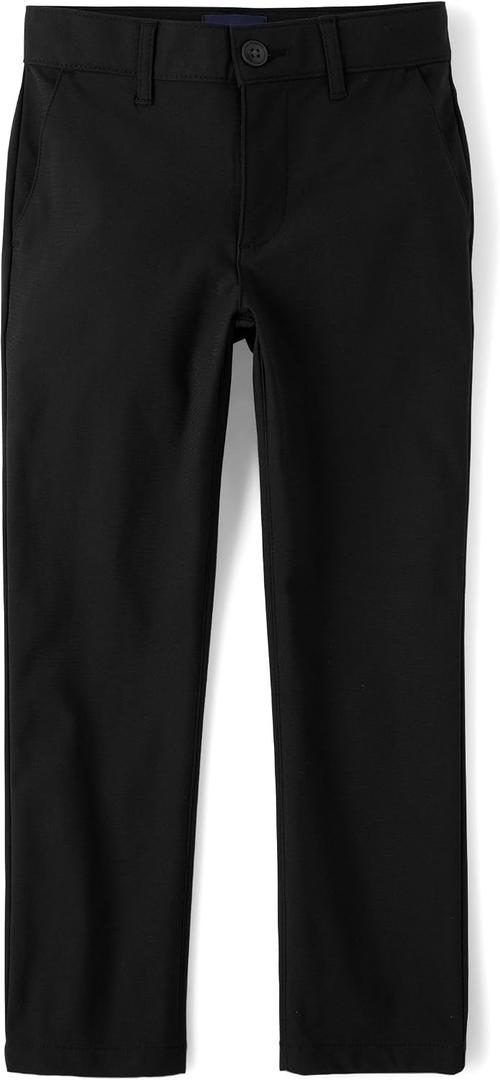 The Children's Place, Boys, Uniform Quick Dry Chino Pants,Black, 8