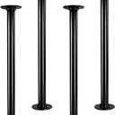 GeilSpace 16" Industrial Pipe Table Legs, Metal Pipes and Flanges for Custom Vintage Tables and Furniture, Rustic DIY Desk Legs, Shelf Support, Set of 4 (1" 16", Black)