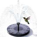 AISITIN 2.5W Solar Bird Bath Fountain Pump, Solar Fountain Pump for Bird Bath with 6 Nozzles, 6.7" Solar Powered Water Fountain Pump for Garden, Ponds, Pool, Fish Tank, Aquarium and Outdoor