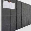 Cork Board 24 x36 Alternative - 6 Pack Felt Wall Tiles with Safe Removable Adhesive Tabs, Cork Boards for Walls Cork Board for Home Office Pin Board Tack Board - Gray Black