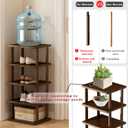 Vertical Shoe Rack - Tall Narrow Shoe Rack Organizer for Small Spaces,7 Tier Bamboo Shoen Shelf for Entryway,Closet,Corner,Doorway,Skinny Shoe Shelf Space Saving Shoe Storage,Free Stackable DIY