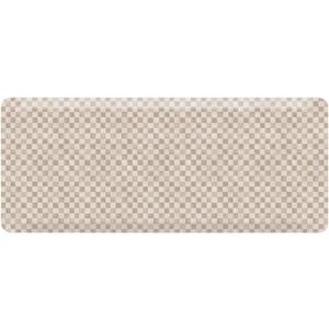 House of Noa Nama Standing Mat Anti-Fatigue Cushioned Kitchen Mats for Floor | Ergonomic Bounce-Back Foam Kitchen Mats | Anti-Fatigue Mats for Kitchen & Standing | Checker Almond | 22" x 54"
