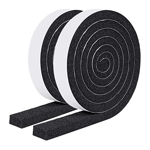 MAGZO Weather Stripping Door Seal 1 Inch W X 1/2 Inch T, Strong Adhesion and High Resilience Air Conditioner Foam Insulation for Cars (6.5 ft x 1 Rolls)