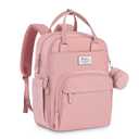 RUVALINO Diaper Bag Backpack, Multifunction Travel Back Pack for Girls, Maternity Baby Changing Bags with Changing Pad for Mom, Large Capacity, Waterproof and Stylish, Pink