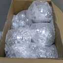 Funtery 100 Pcs Mirror Disco Balls Bulk Assorted Silver Hanging Disco Ball Decor for Home Wedding Birthday Dance Music 70 S Theme Party Christmas Tree Ornaments(0.8'',1.6'',2.4'',3.2'',4'',8'')